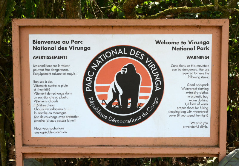 Cautions at the base of the Nyiragongo Trek