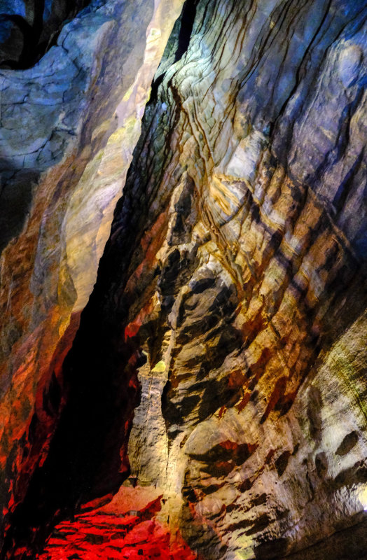 illuminated cave