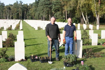 Brian and Eddy. The men who look after the cemetary.