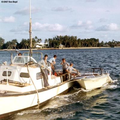 1967 - BM3 Alfred Hill, SN Mike Doller, SN Bruce, CS2 Pattison, EN3 Smith, SN Dennis Stuver at CG Station Lake Worth Inlet