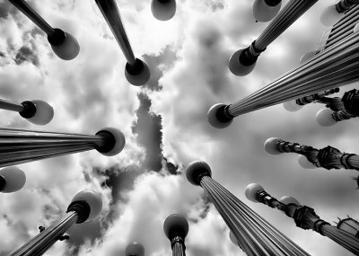 lamp posts converge