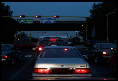 Evening rush in the suburbs of Kuwait City