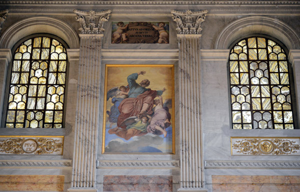 Egyptian Alabaster Windows with a fresco of St. Paul taken to heaven