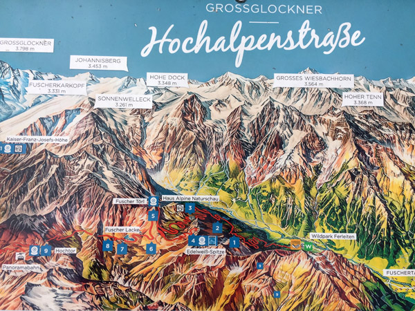 Map of the Großglockner Hochalpenstraße