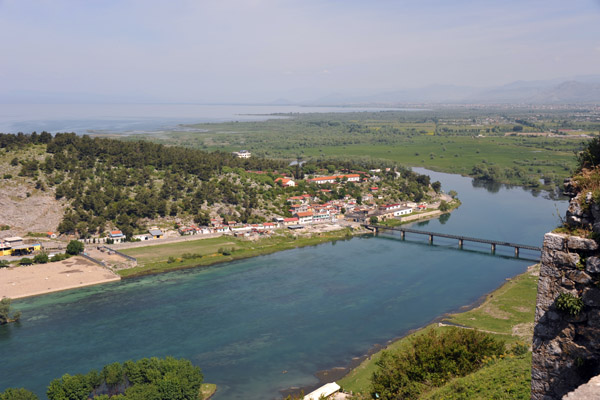 View of the river and Lake Shkodėr from Rozafa Castle