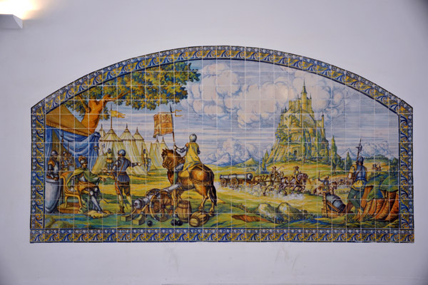 Spanish tilework depicting the Alcazar of Segovia inside the Visitor's Center