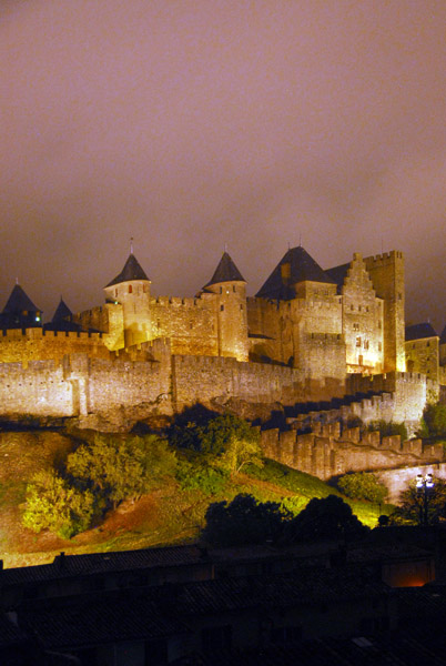 Château Comtal, Carcassonne, night