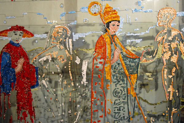 Modern mosaic under construction, Marienkirche