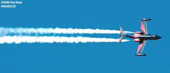Bobby Younkin in his Lear 23 aviation air show stock photo