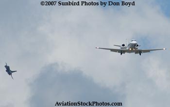 Executive Jet Aviation Cessna 560 Excel and USAF F-16 Fighting Falcon stock photo #3452
