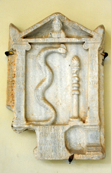 Symbol of Aesculapius, god of healing