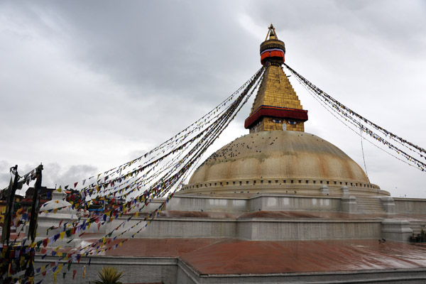 Cold at wet day at Bodhnath