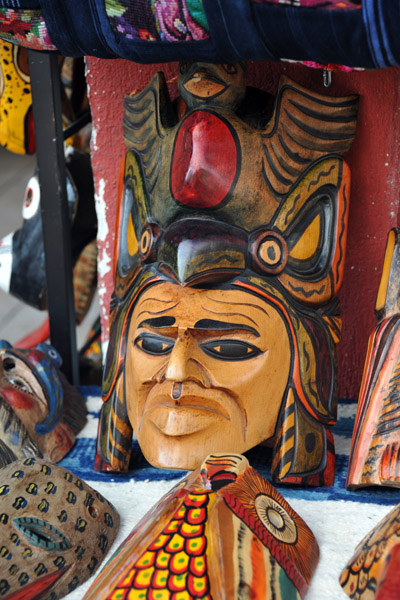 Panajachel's town center is lined with stalls catering to tourists