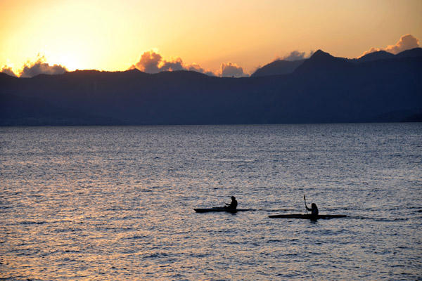 Kayakers, Lake Atitlan