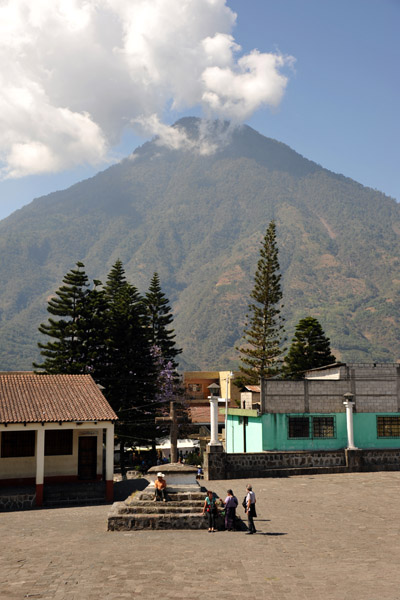 Volcán San Pedro from the church steps, Santiago Atitlán