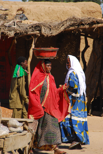 Women going about their business