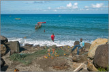 Fishermen Working Their Nets