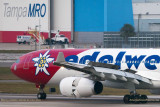 2015 - Edelweiss Air Airbus A330-343 HB-JHQ rare landing roll out on runway 1-R at Tampa aviation stock photo #9350